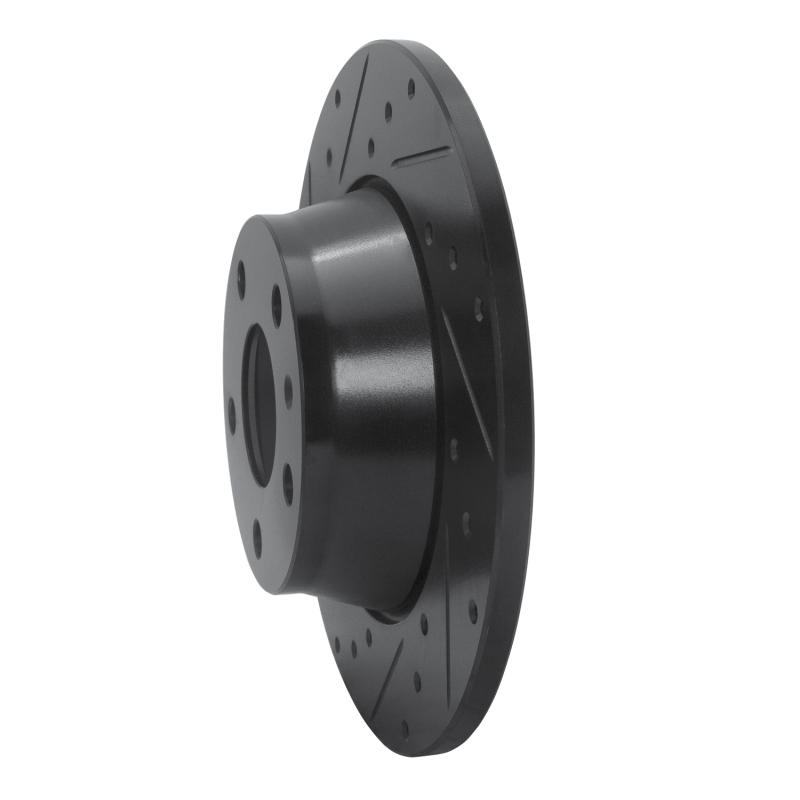 Audi TT Quattro Brake Rotor (1) - Rear Left - R1 Concepts - Drilled & Slotted - Black - `08-`15